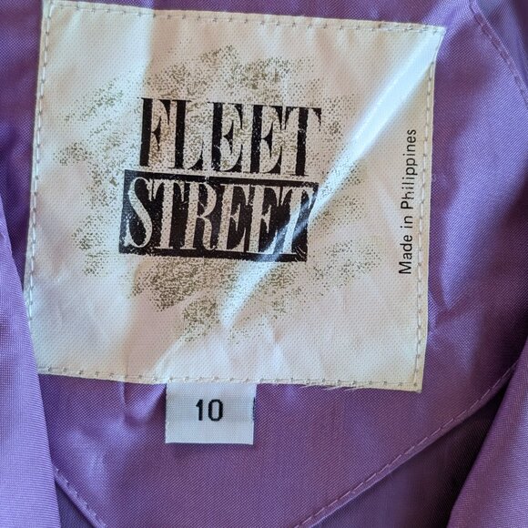 Fleet Street Long Purple Rain Tench Coat Jacket Size 10 - Picture 7 of 15